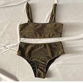 abordables Ensemble de bikinis-Femme Maillots de Bain Bikinis Maillot de bain Elégant Vacances Couleur unie Sans Manches Maillots de bain