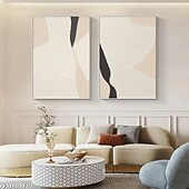 preiswerte Abstrakte Gemälde-Ölgemälde handgemachtes Wabi Sabi Gemälde handgemachte Wandkunst 2er Set beige abstraktes Gemälde auf Leinwand Gemälde ein Paar beige Textur Wandkunst neutrale abstrakte Wandkunst Boho Gemälde
