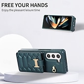 economico Cover Samsung-telefono Custodia Per Z Fold 5 Z Fold 4 Z Fold 3 Per retro con cordino con cinturino da polso Slot per schede Retrò TPU pelle sintetica