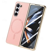 お買い得  サムスン用ケース-電話 ケース 用途 Zフォールド6 Z Fold 5 Z Fold 4 バックカバー スタンド付き とスクリーンプロテクター 磁石バックル レトロ風 TPU PUレザー