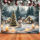 cheap Christmas Tapestry Hanging-Christmas Decorations Snowman Gifts Hanging Tapestry Xmas Wall Art Large Tapestry Mural Decor Photograph Backdrop Blanket Curtain Home Bedroom Living Room Decoration