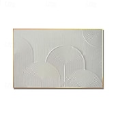 abordables Peintures Abstraites-peinture sur toile texturée en arc peinte à la main art mural minimaliste en toile blanche art mural moderne texturé toile arc-en-ciel minimaliste cadre de décoration pour la maison prêt à accrocher