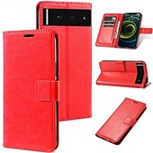 رخيصةأون جراب للهواتف الأخرى-هاتف غطاء من أجل Pixel 7 Pixel 7 Pro Pixel 6 Pixel 6 Pro غطاء خلفي مع حامل فتحة لبطاقة ضد الصدمات مكتب  /  الأعمال TPU جلد PU