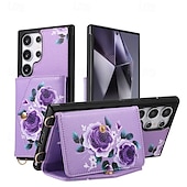 baratos Capa Samsung-telefone Capinha Para S24 Ultra S24 Plus S23 Ultra S23 Plus Capa traseira Com Suporte com cordão com pulseira Retro TPU Couro PU