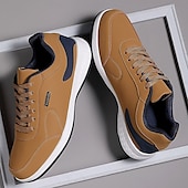 economico Sneakers da uomo-scarpe da ginnastica sportive casual da uomo color cuoio con suola ammortizzata e design allacciato – comode scarpe da passeggio per tutti i giorni