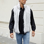 economico Gilet-Per uomo Gilet Cappotto di pelliccia sintetica Giornaliero Appuntamento Da mare Di tendenza Informale Autunno inverno Tenere al caldo Poliestere Comodo Liscio Cardigan Colletto alla coreana Standard