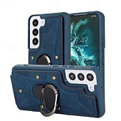 levne Pouzdra pro Samsung-telefon Carcasă Pro S23 Ultra Plus S23 S22 S22 Plus Ultra S21 FE S21 S21 Ultra Plus A54 A34 A14 S20 Plus S20 Ultra Zadní kryt Držák na prsteny Nárazuvzdorné Retro TPU PU kůže