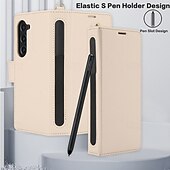 お買い得  サムスン用ケース-電話 ケース 用途 Zフォールド6 Z Fold 5 Z Fold 4 Z Fold 3 バックカバー スタンド付き リストストラップ付き カード挿入口 レトロ風 TPU PUレザー