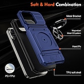 tanie Etui do iPhone&#039;ów-telefon Kılıf Na iPhone&#039;a 16 Pro Max Plusa iPhone&#039;a 15 Pro MaxPlus iPhone 14 Pro Max iPhone 14 Pro Max Plus iPhone&#039;a 13 Pro Max . Osłona tylna Uchwyt pierścieniowy Magnetyczne Gniazdo karty Retro TPU