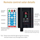 abordables Guirlandes solaires-Guirlande lumineuse solaire à LED, 10 m/20 m/30 m/50 m, lumières acryliques étanches pour l&#039;extérieur avec télécommande, plug-in pour les vacances de Noël, les fêtes,&amp;amp;décoration de jardin prise