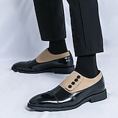 tanie Półformalny-męskie, vintage, formalne buty typu oxford – dwukolorowa sztuczna skóra i zamszowe guziki, idealne na spotkania biznesowe i specjalne okazje