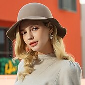 levne Party klobouky-klobouky 100% vlna buřinka / cloche klobouk kbelík klobouk fedora klobouk svatební čajový dýchánek elegantní britský s umělou perlou čepice pokrývka hlavy