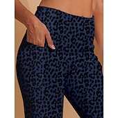 olcso Női golfruházat-női golf leggings téli leopárdmintás sötétkék női golf öltözék ruhák ruhák viselet ruházat
