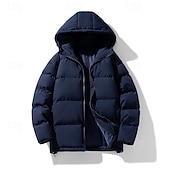 preiswerte Daunenjacken &amp; Parkas für Herren-Herren Wintermantel puffer jacket Gefütterte Jacke Tasche Polyester Freizeitskleidung Verabredung Urlaub Standard Modisch Brautkleider schlicht Komfortabel warm Herbst Winter Solide / einfarbig