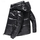 cheap Men&#039;s Downs &amp; Parkas-Men&#039;s Winter Jacket Down Jacket Puffer Jacket Padded Pocket White Duck Down Daily Wear Date Vacation Regular Fashion Casual Comfortable Thermal Warm Fall &amp; Winter Solid / Plain Color Black Red Puffer