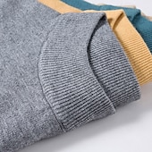 cheap Men&#039;s Pullover Sweater-Men&#039;s Pullover Sweater Jumper Knit Sweater Ribbed Knit Knitted Plain Mock Neck Basic Keep Warm Daily Wear Vacation Clothing Apparel Fall &amp; Winter Black White S M L
