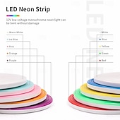voordelige Neon LED-verlichting-5m waterdichte led neon buislamp, flexibele stripverlichting enkele kleur voor binnen en buiten decoratief 12v eu/uk/us/au stekker