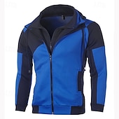 economico felpe con cappuccio da uomo di base-Per uomo Felpa con cappuccio a zip intera Giacca con Cappuccio Felpa con cappuccio e zip Felpe con cappuccio e zip Nero Bianco Rosso Blu Con Cappuccio Blocco di colori Con zip Cerniera Tasca Sport