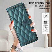 お買い得  サムスン用ケース-電話 ケース 用途 Zフリップ6 Z Flip 5 Z Flip 4 Z Flip 3 バックカバー スタンド付き ジッパ－ ストラップ付き レトロ風 TPU PUレザー