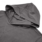 baratos camisetas básicas-Homens Camiseta T-shirt Manga Longa Com Capuz Verão Tecido Moda Designer Básico Com Capuz Férias Rua Para Noite Cinzento Escuro Preto Branco Top Tee para Homens