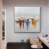 levne Krajinomalby-Ručně vyráběné olejomalby na plátně, mintura, moderní abstraktní obrazy na zeď, bezrámové, nenatažené, pro domácí dekorace