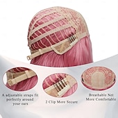 ieftine Peruci Sintetice Trendy-peruci pentru femei peruci lungi ondulate perucă colorată perucă ondulată cu aspect natural partea mijlocie peruci sintetice rezistente la căldură pentru cosplay cadouri de Crăciun petrecere utilizare