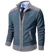 economico Maglioni Cardigan da uomo-Per uomo Cardigan Maglione Maglione da abito Maglione in pile A coste Maglia Corto Lavorato a maglia Color Block Colletto alla coreana Top caldi Contemporaneo moderno Da tutti i giorni Per uscire