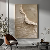 tanie Obrazy abstrakcyjne-oryginalny biały abstrakcyjny obraz biały beżowy tekstura malarstwo abstrakcyjna sztuka ścienna minimalistyczny abstrakcyjny obraz nowoczesna sztuka sztuka do salonu rozciągnięta rama gotowa do