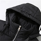 preiswerte Men&#039;s Vest-Herren Puffer Weste Kapuzenweste Gepolstert Weste Steppweste Täglich Verabredung Urlaub Modisch Brautkleider schlicht Herbst Winter Tasche Abnehmbare Kapuze Polyester warm halten Komfortabel Feste