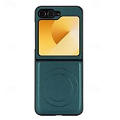 お買い得  サムスン用ケース-電話 ケース 用途 Zフリップ6 Z Flip 5 Z Flip 4 バックカバー スタンド付き 磁石バックル ワイヤレス充電をサポート レトロ風 TPU PUレザー