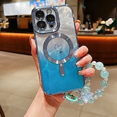 お買い得  iPhone用ケース-電話 ケース 用途 iPhone 16 Pro Max プラス iPhone 15 プロマックスプラス iPhone 14 13 12 11 Pro Max Plus iPhone 14 Pro Max iPhone 13 12 11 Pro Max バックカバー 磁石バックル ワイヤレス充電をサポート リストストラップ付き レトロ風 TPU アクリル