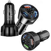 cheap Car Charger-Power Car Charger Fast Charging 20W PD Socket Dual USB QC 3 Type C Cable Car Charger Adapter with LED Ambient Light