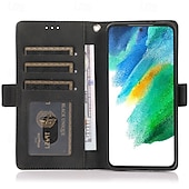 abordables Coques Samsung-téléphone Coque Pour S23 S22 S21 S20 Plus Ultra S21 FE A72 A52 A32 A22 A12 A71 A51 A31 A21s S20 FE Couvercle rabattable Avec Support avec dragonne Fente pour carte Rétro TPU faux cuir