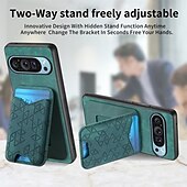 זול תיק טלפון אחר-טלפון מגן עבור Pixel 9 Pro Pixel 9 Pro XL Pixel 8 Pro Pixel 8 פיקסל 9 Pixel 7 Pixel 7 Pro Pixel 6 Pixel 6 Pro כיסוי אחורי עם מעמד חריץ לכרטיס עמיד בזעזועים רטרו TPU PC עור PU