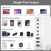 olcso USB-elosztók-268w-os asztali gan töltő 8 portos usb típusú c pd töltő gyorstöltés 3.0 usb típusú c gyorstöltő mobil usb töltő