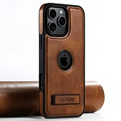 お買い得  iPhone用ケース-電話 ケース 用途 iPhone 16 Pro Max プラス iPhone 15 プロマックスプラス iPhone 14 13 12 Pro Max Plus iPhone 14 Pro Max iPhone 13 12 Pro Max バックカバー スタンド付き 磁石バックル ワイヤレス充電をサポート レトロ風 TPU PC PUレザー