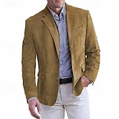 Χαμηλού Κόστους Ανδρικά Μπλέιζερ-Ανδρικά Faux Suede Blazer Μπουφάν Faux Suede Επαγγελματικά Ρούχα Εταιρικό πάρτι Μοντέρνα Καθημερινό Φθινόπωρο / Χειμώνας Φο Σουέτ Σκέτο Κουμπί Τσέπη Άνετο Μονόπετο Χρωματιστή ζακέτα