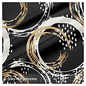 baratos Solto-Homens Geométrica Circulo Social Cintura Média Business casual Formal Dia a Dia Zíper Bolsos Calças de perna reta Verão Primavera Outono Impressão 3D Preto