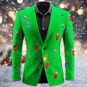billiga Christmas Light Outfit-Herr Glödlampa Långärmad Nedvikt Artistisk Ledigt Festkvällskläder Dagligen Knappar 3D-utskrift Flera fickor