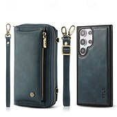 levne Pouzdra pro Samsung-telefon Carcasă Pro S24 S24 Ultra Plus S23 Ultra Plus S23 S22 S22 Plus Ultra Zadní kryt Pouzdro na peněženku se stojánkem Zip s Lanyardem Retro TPU PU kůže