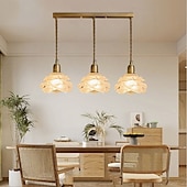 tanie Światła wiszące-oświetlenie sufitowe retro kwiat styl szklany wiszący klosz lampy biały szklany minimalistyczny kwiat sufit wiszący lampa oprawa