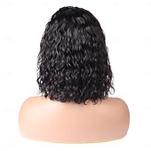economico Parrucche lace front capelli veri-parrucca corta bob 13x4 con onda d&#039;acqua parrucca frontale in pizzo trasparente parrucca di capelli umani densità 150% con capelli per bambini