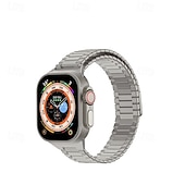 olcso Apple óraszíjak-Solo Loop Kompatibilis valamivel Apple Watch óraszíj 38mm 40mm 41mm 42mm 44mm 45mm 49mm Mágneses kapocs Fém kapocs Állítható Rozsdamentes acél Csere óraszíj mert iwatch Ultra 2 Series 9 8 7 SE 6 5 4