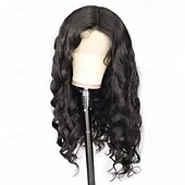 economico Parrucche lace front capelli veri-Parrucche frontali in pizzo con onde sciolte 13x6, capelli umani, trasparenti, onde sciolte, capelli umani per donne nere