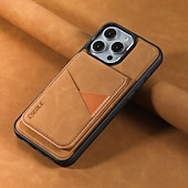 お買い得  iPhone用ケース-電話 ケース 用途 iPhone 16 15 14 Pro Max Plus 13 Pro Max バックカバー スタンド付き 取り外し可 磁石バックル レトロ風 TPU PUレザー