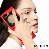 お買い得  サムスン用ケース-電話 ケース 用途 Z Flip 5 Z Flip 4 Z Flip 3 バックカバー スタンド付き ストラップ付き リストストラップ付き レトロ風 TPU PUレザー