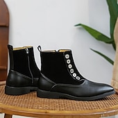 abordables Bottes habillées-bottines à boutons en similicuir bicolore pour hommes – bottines de style victorien vintage pour occasions formelles et décontractées