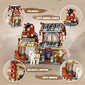 abordables Jouets de construction-vue de la rue chinoise ancienne station postale mini blocs de construction jouets de construction modèle ensemble pour filles garçons 6-12 ans 997 pièces simulation architecture construction jouet