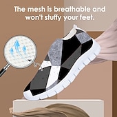 halpa Naisten lenkkarit-naisten abstrakti taideprintti slip-on lenkkarit - hengittävät flyknit vapaa-ajan kengät jokapäiväiseen käyttöön ja mukavuuteen