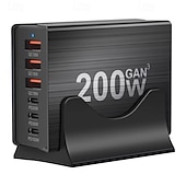 ieftine Periferice de Calculator-200w stație de încărcare gan 6 porturi încărcător usb c încărcare rapidă qc pd 3.0 tip c încărcător rapid usb pentru iphone 15 14 13 12 pro macbook